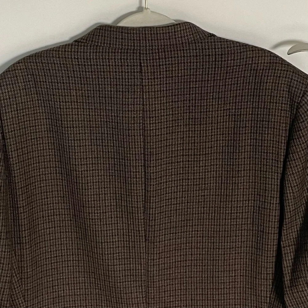 Lauren Ralph Lauren Brown Wool Houndstooth Sport Coat Blazer Jacket 47159